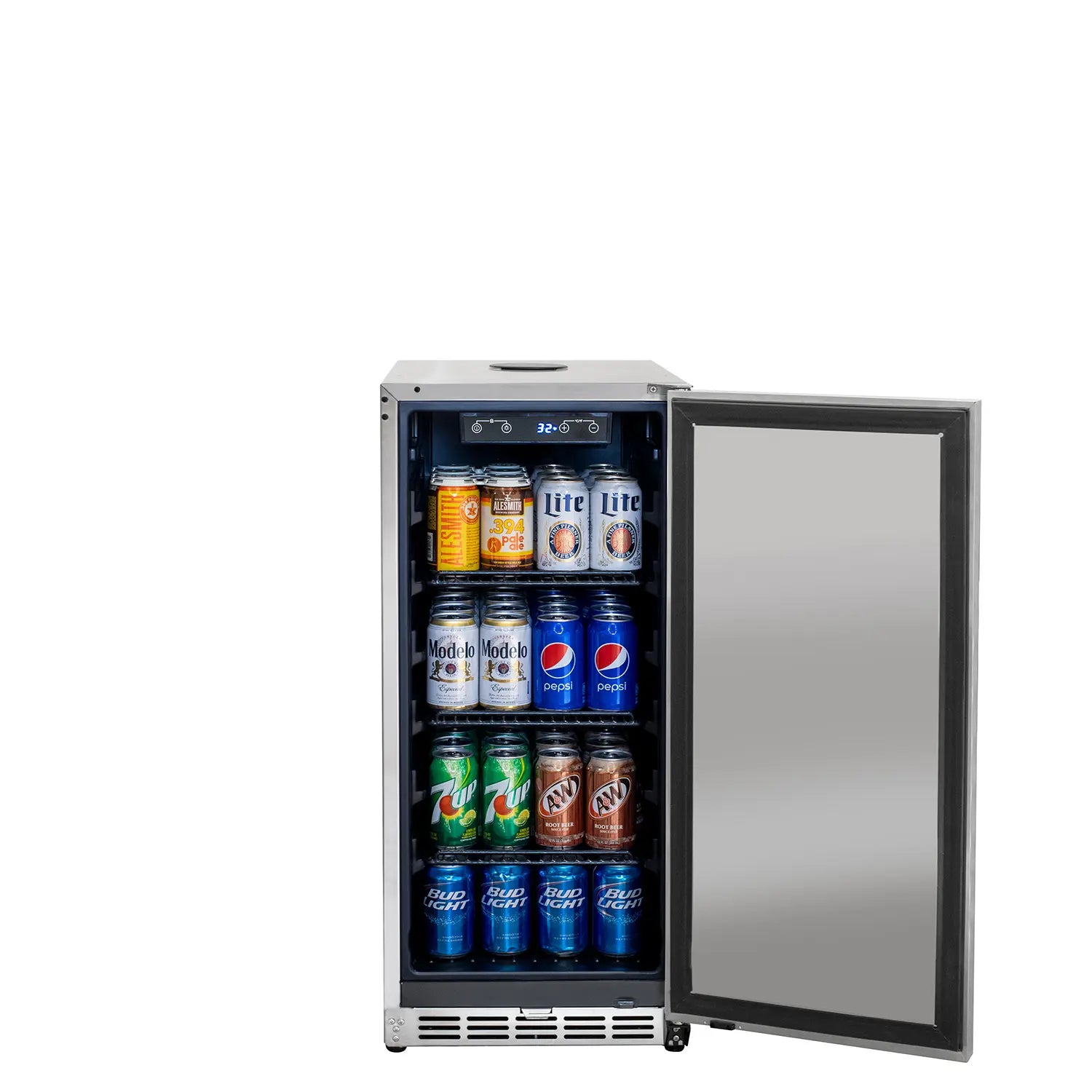 Kegco 15-Inch Outdoor All Stainless Steel Commercial Built-In Refrigerator