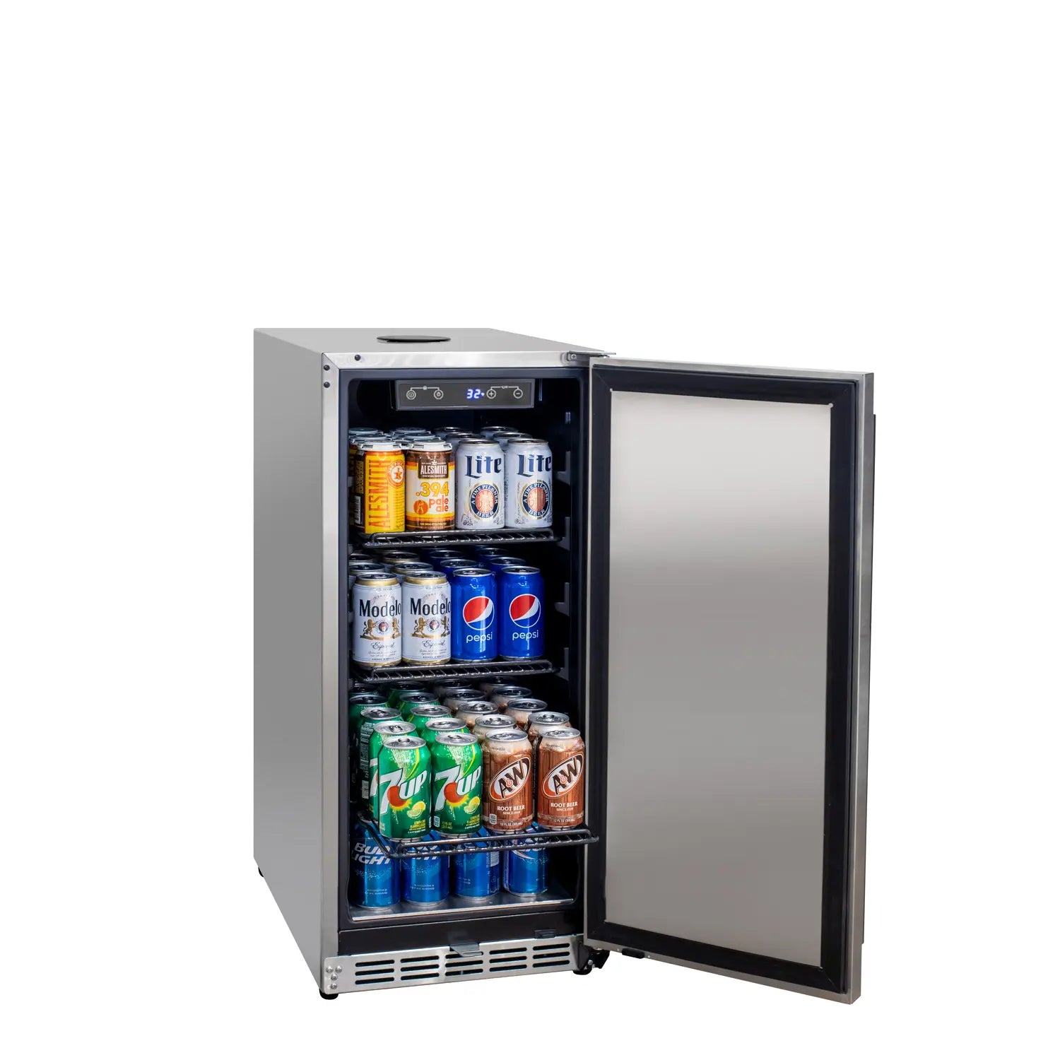 Kegco 15-Inch Outdoor All Stainless Steel Commercial Built-In Refrigerator