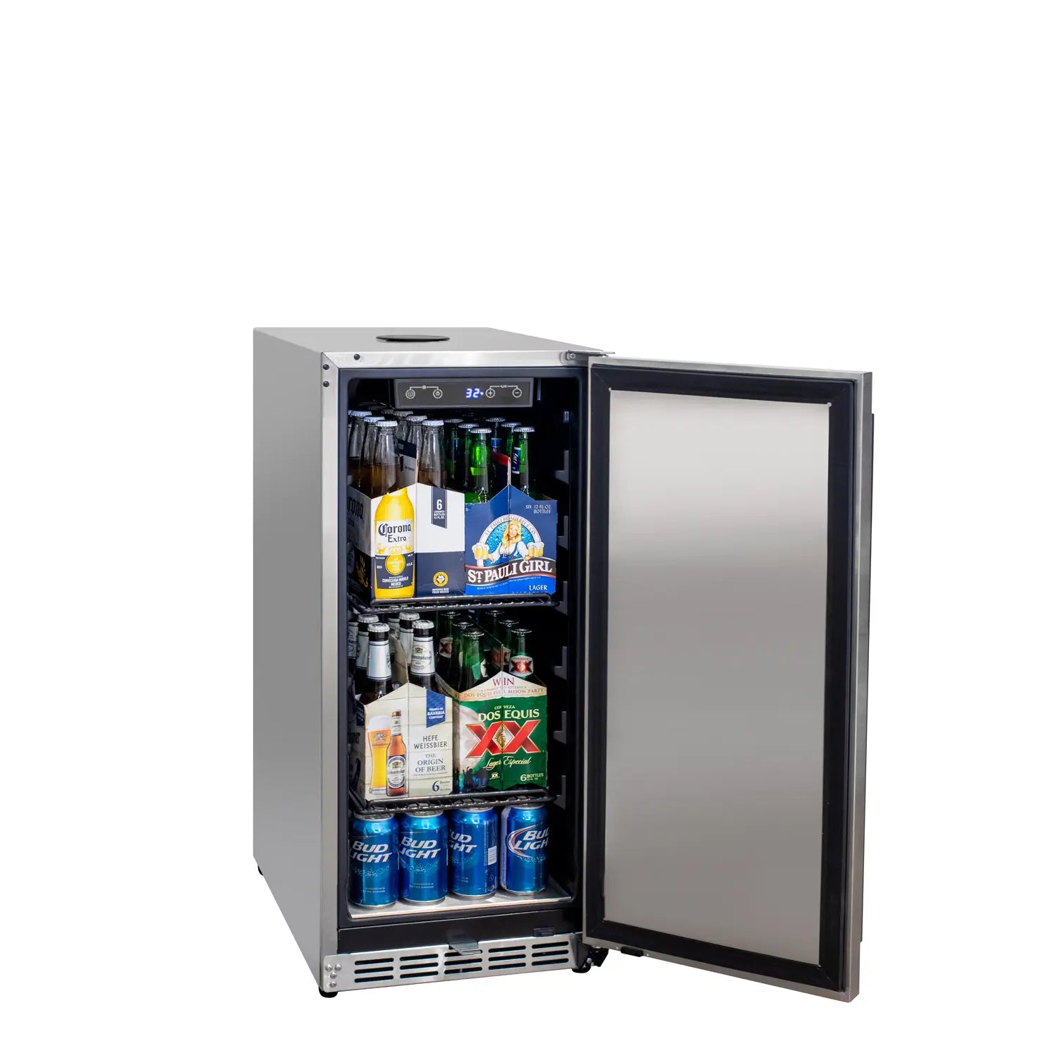 Kegco 15-Inch Outdoor All Stainless Steel Commercial Built-In Refrigerator