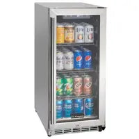Kegco 15-Inch Outdoor Glass Door Commercial Beverage Center