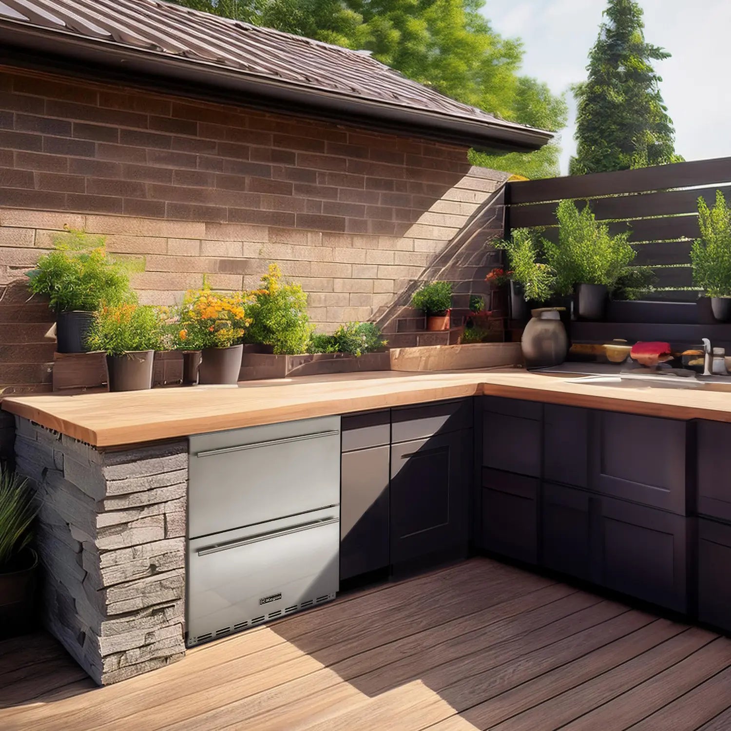 Kegco 24-Inch Outdoor Two-Drawer All Stainless Steel Commercial Refrigerator