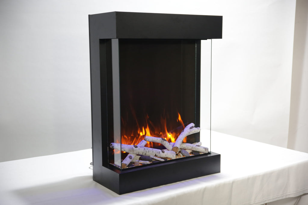 "THE CUBE" - Lumina Smart Electric Fireplace, WiFi Enabled, Programable Remote Control, Multi Flame Speeds, Comes with Glass, Oak Logs and Glowing Log Media