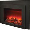 Insert Series - 30" Electric Fireplace Insert with Black Steel Surround and Overlay
