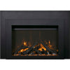 Insert Series - 34" Electric Fireplace Insert with Black Steel Surround and Overlay