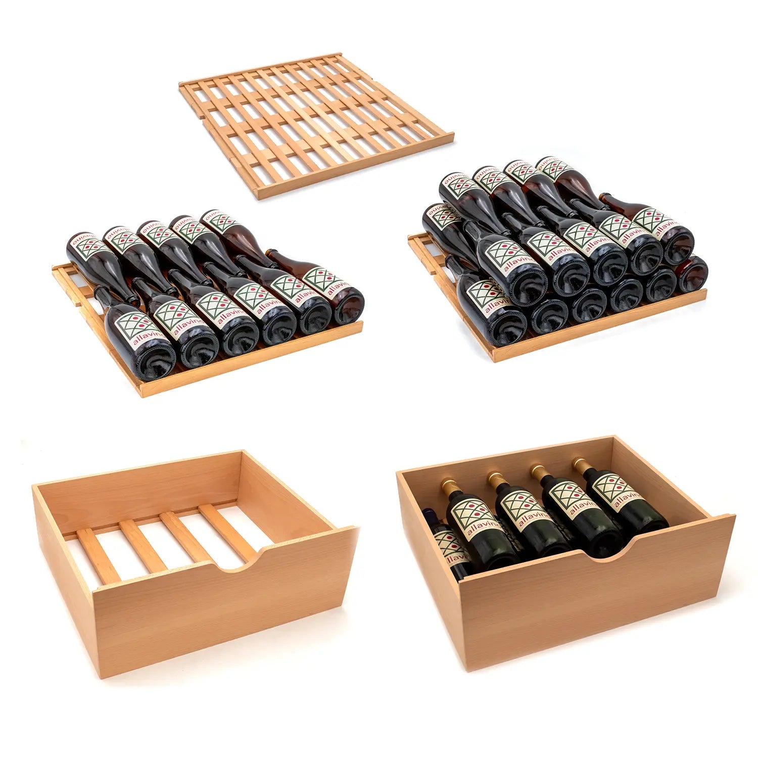 Allavino 370 Bottle Side-by-Side Wine Vault with Solid Black Doors