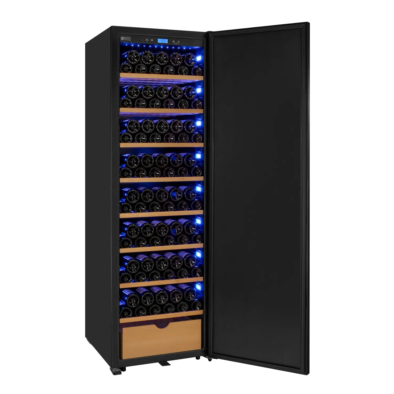 Allavino 185 Bottle Single Zone Wine Vault with Solid Black Right Hinge Door