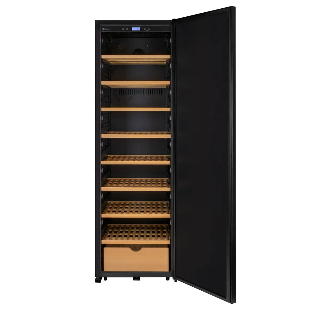 Allavino 185 Bottle Single Zone Wine Vault with Solid Black Right Hinge Door