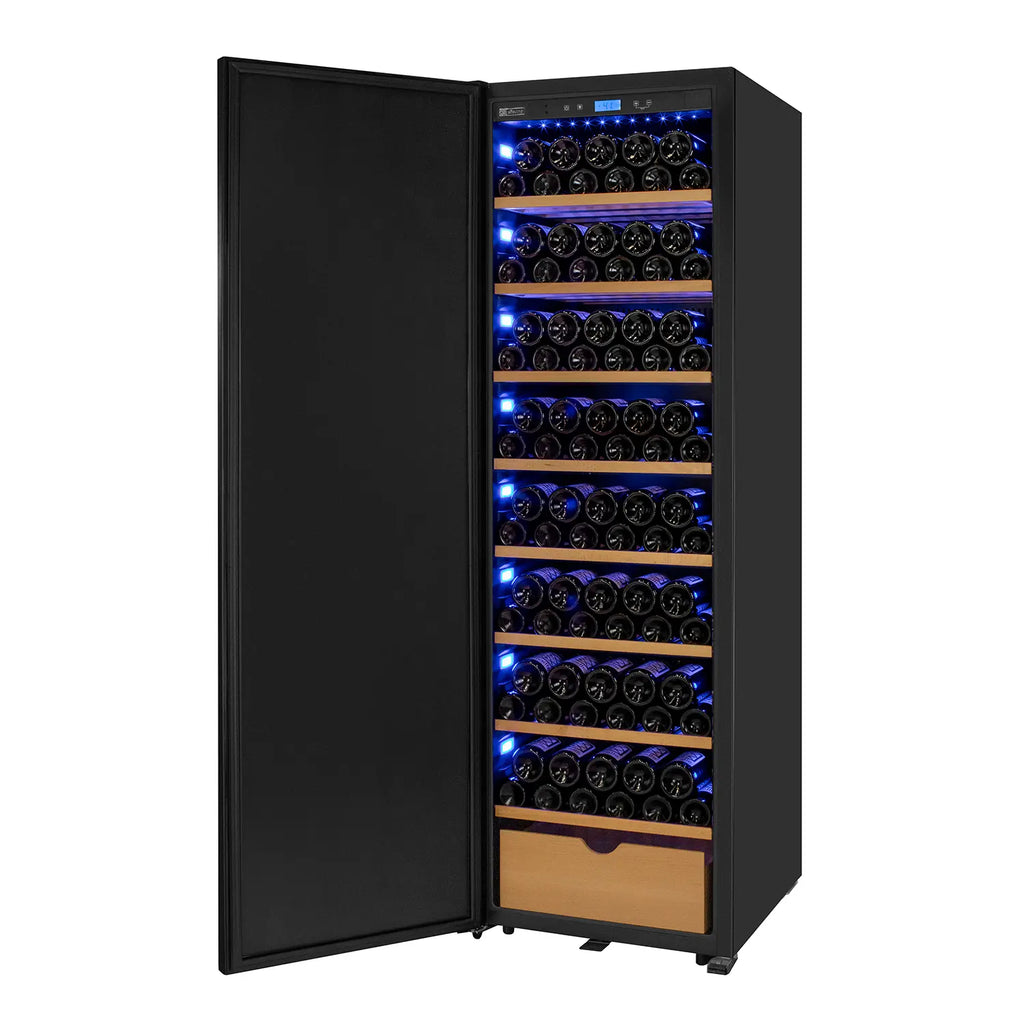 Allavino 185 Bottle Single Zone Wine Vault with Solid Black Left Hinge Door