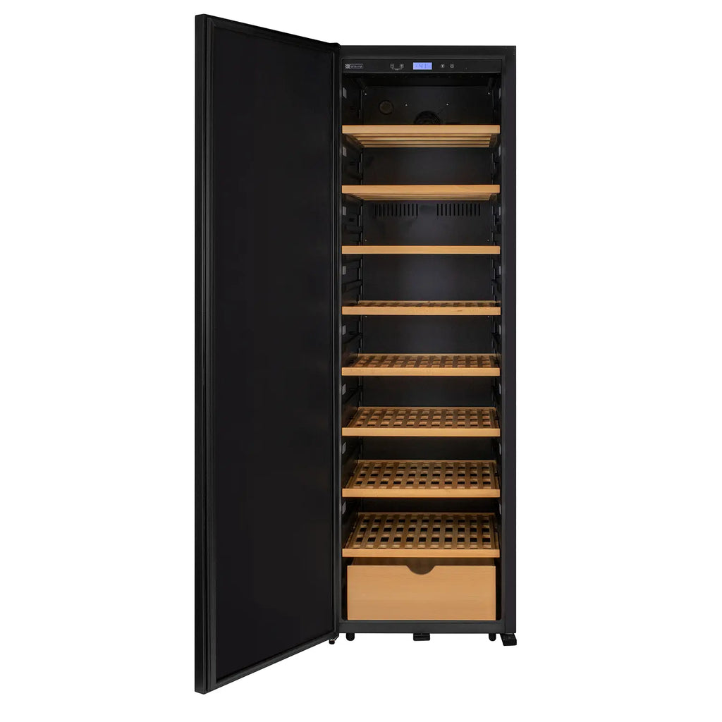 Allavino 185 Bottle Single Zone Wine Vault with Solid Black Left Hinge Door