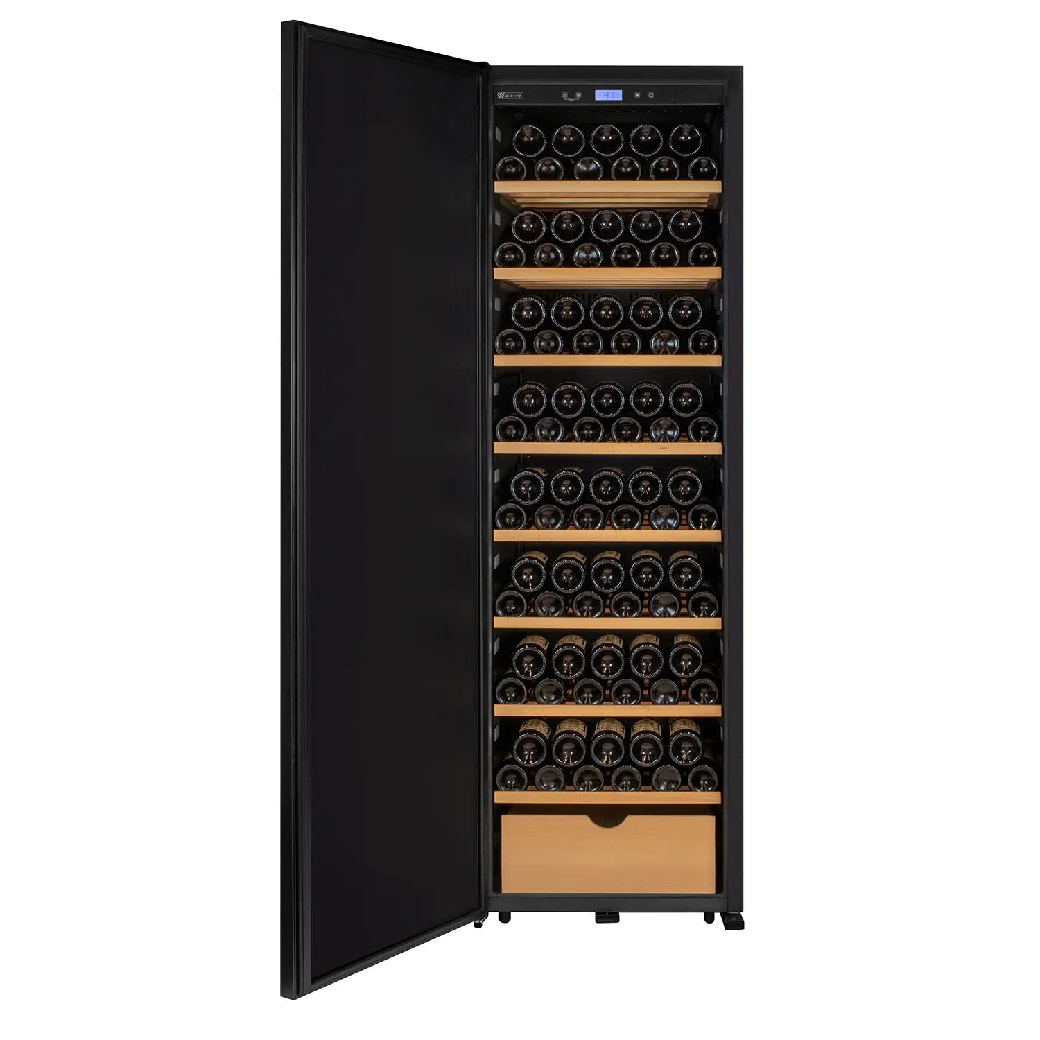 Allavino 185 Bottle Single Zone Wine Vault with Solid Black Left Hinge Door