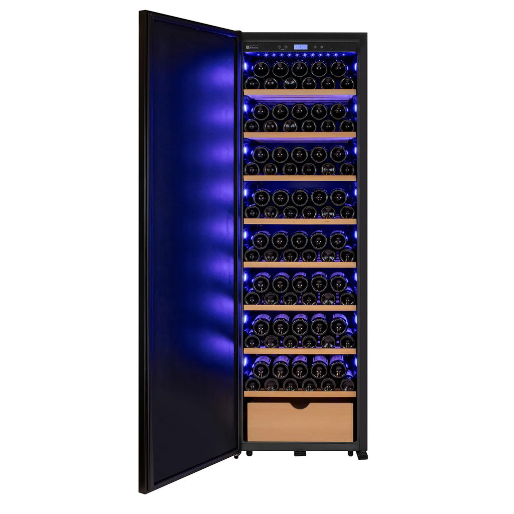 Allavino 185 Bottle Single Zone Wine Vault with Solid Black Left Hinge Door