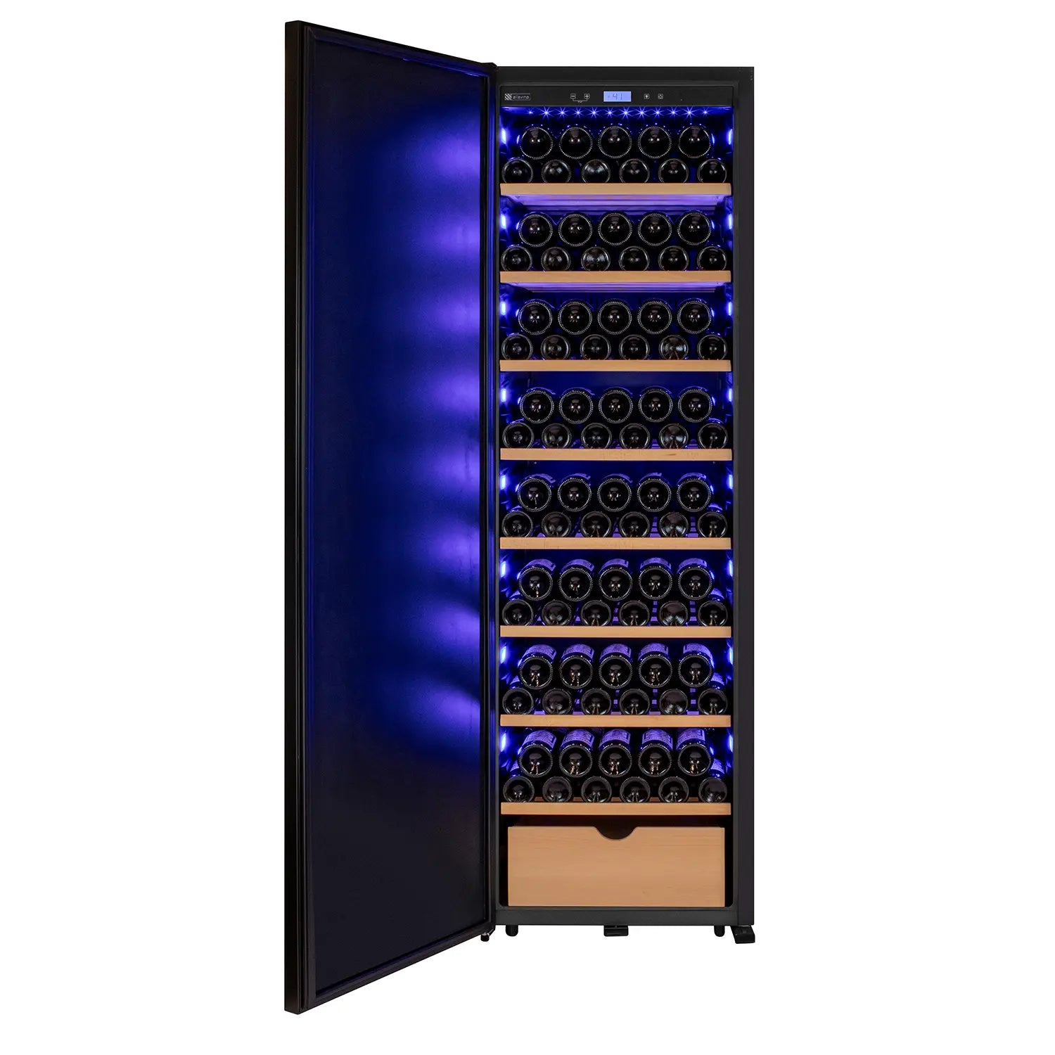 Allavino 185 Bottle Single Zone Wine Vault with Solid Black Left Hinge Door