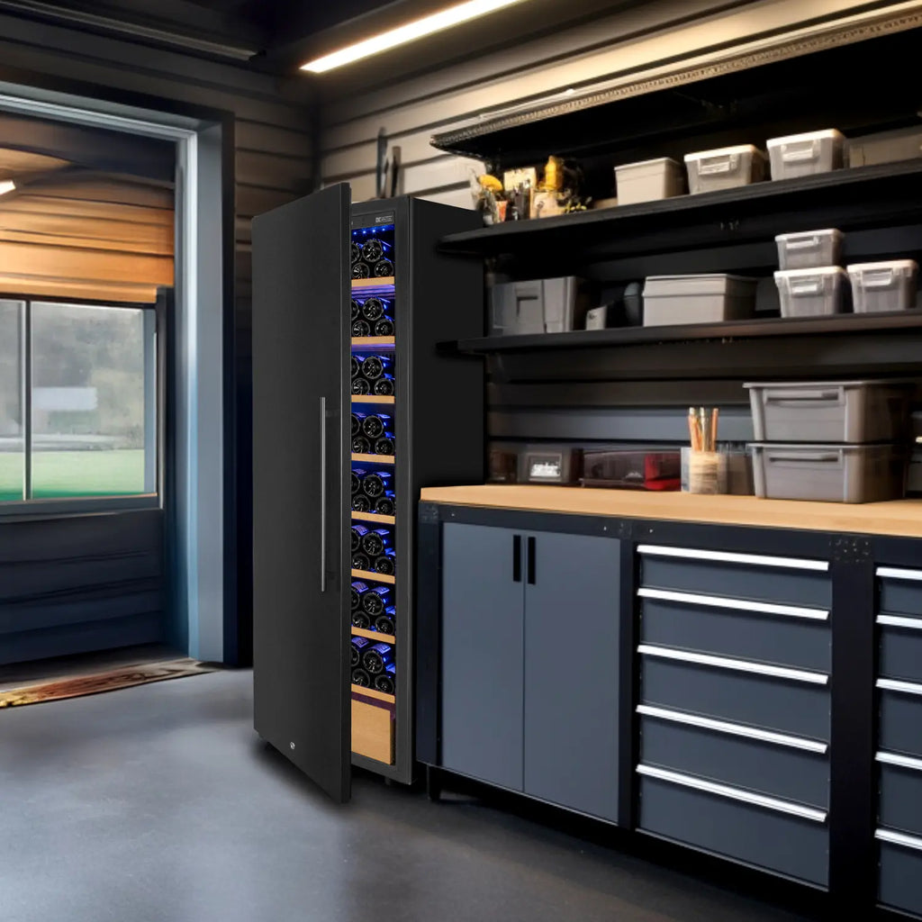 Allavino 185 Bottle Single Zone Wine Vault with Solid Black Right Hinge Door