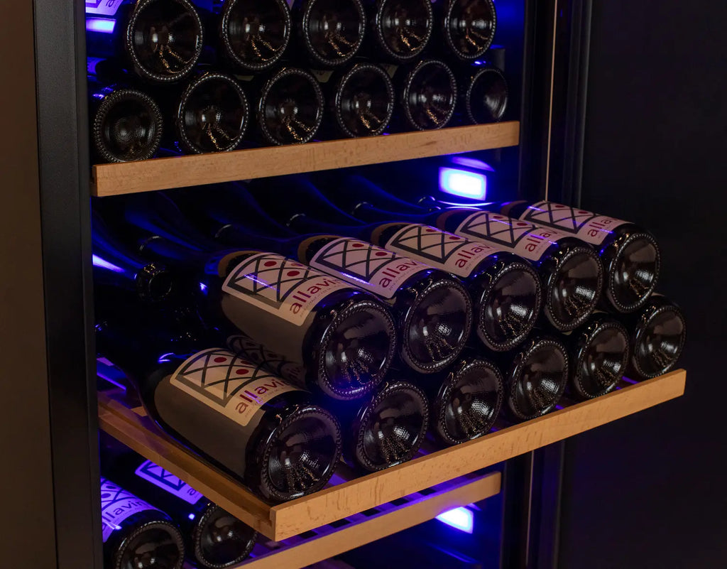 Allavino 185 Bottle Single Zone Wine Vault with Solid Black Left Hinge Door