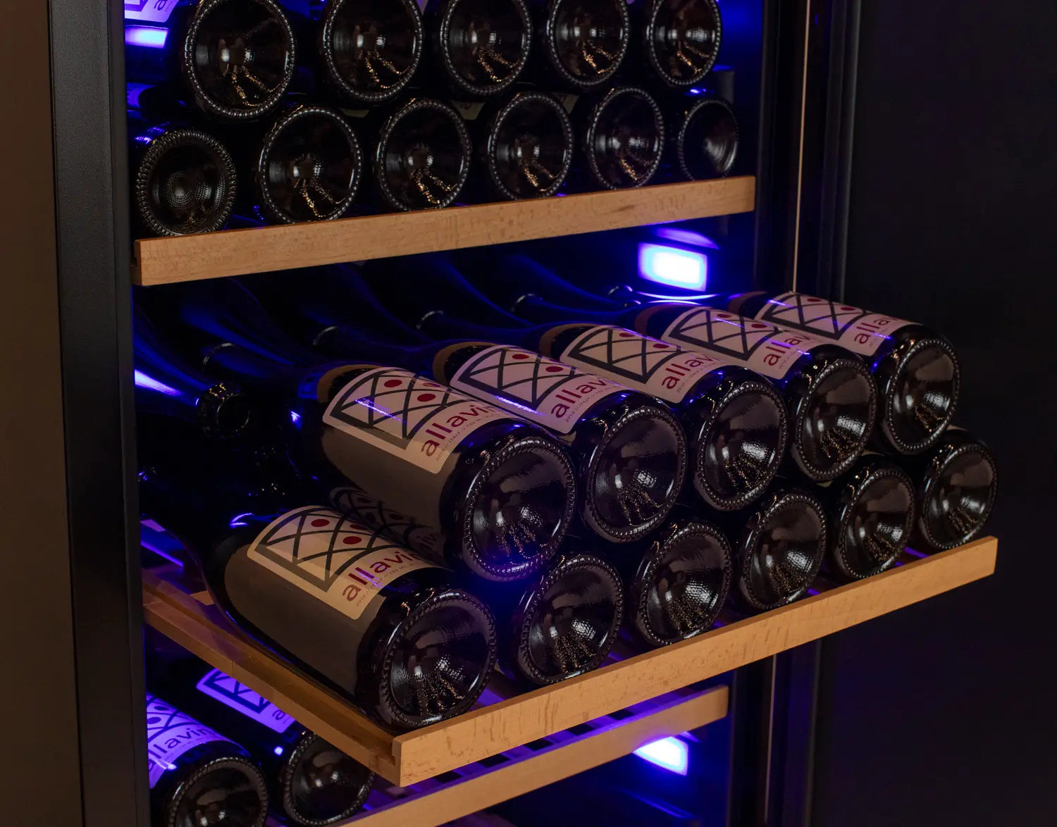 Allavino 185 Bottle Single Zone Wine Vault with Solid Black Right Hinge Door