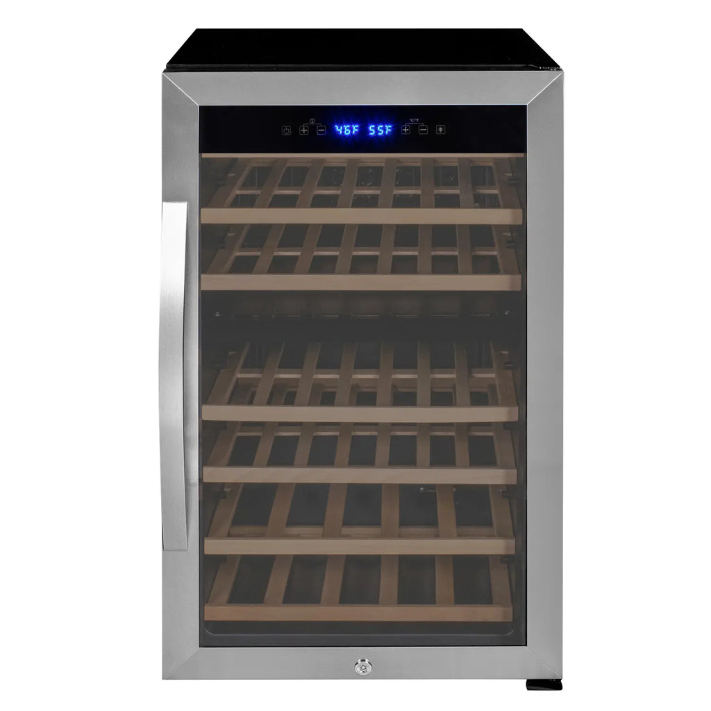 Allavino Cascina Series 43 Bottle Dual Zone Freestanding Wine Refrigerator Cooler with Stainless Steel Door