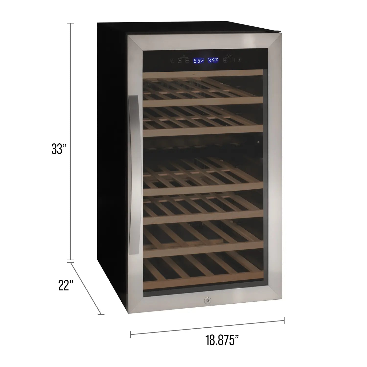 Allavino Cascina Series 50 Bottle Single Zone Freestanding Wine Cooler Refrigerator with Stainless Steel Door
