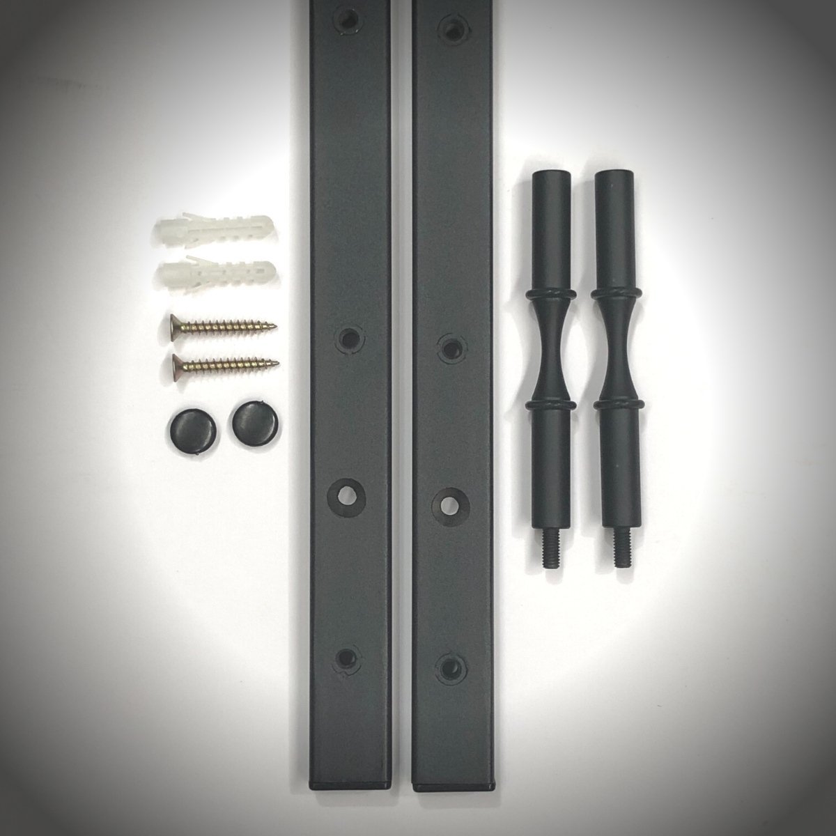 KingsBottle Wall Mounted Metal Rail Wine Rack WR04FT‑WPH01B | 1‑Bottle Depth | 4‑FT Rail | Matte Black Finish | Holds 12 Bottles