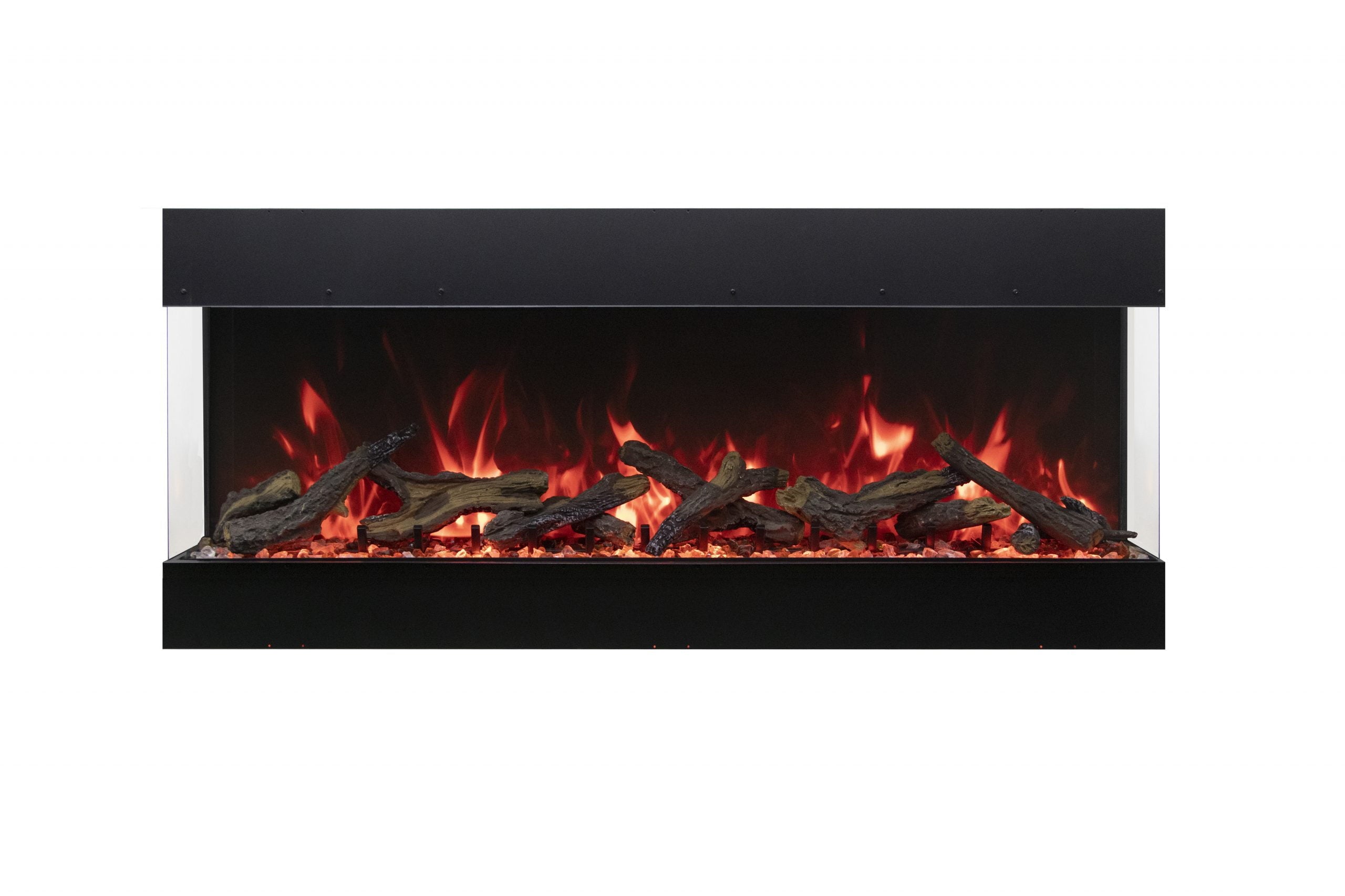 Tru View Bespoke - 65" Indoor / Outdoor 3 Sided Electric Fireplace Featuring a 20" Height, WiFi Compatibility, Bluetooth Connectivity, Multi Function Remote, and a Selection of Media Options