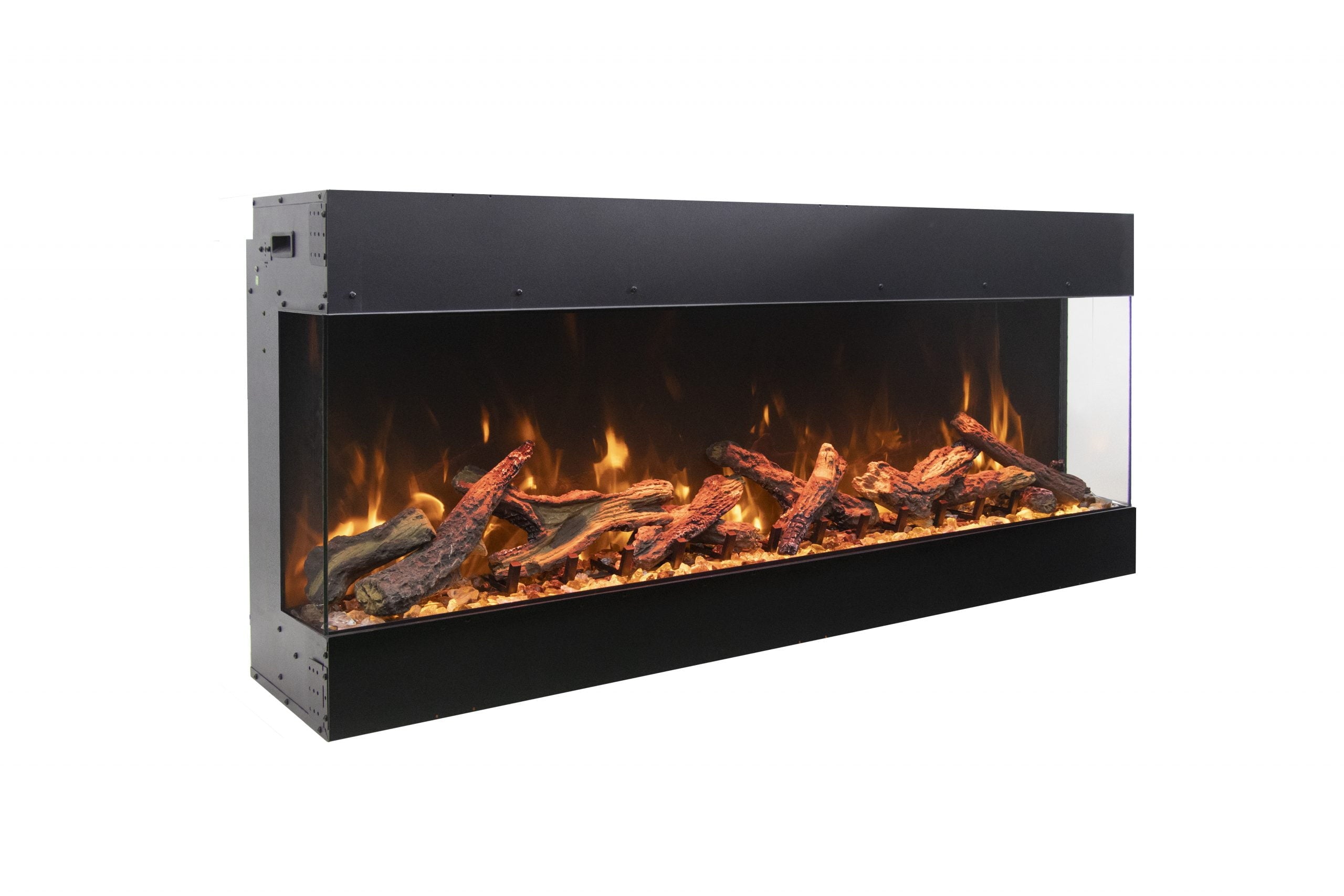 Tru View Bespoke - 65" Indoor / Outdoor 3 Sided Electric Fireplace Featuring a 20" Height, WiFi Compatibility, Bluetooth Connectivity, Multi Function Remote, and a Selection of Media Options