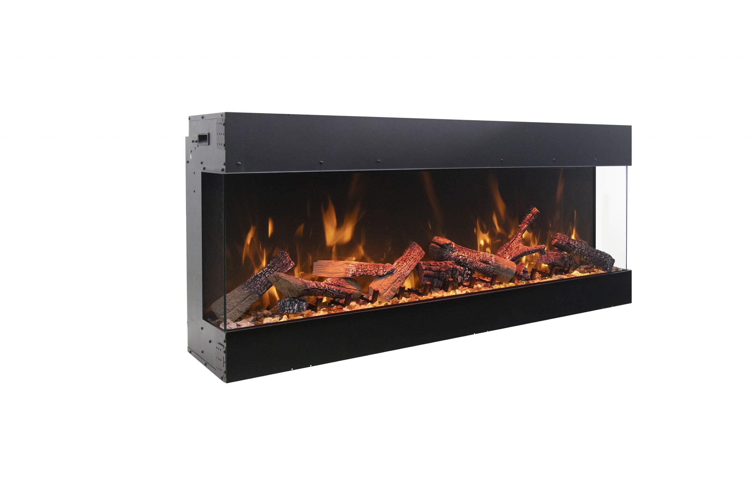 Tru View Bespoke - 65" Indoor / Outdoor 3 Sided Electric Fireplace Featuring a 20" Height, WiFi Compatibility, Bluetooth Connectivity, Multi Function Remote, and a Selection of Media Options