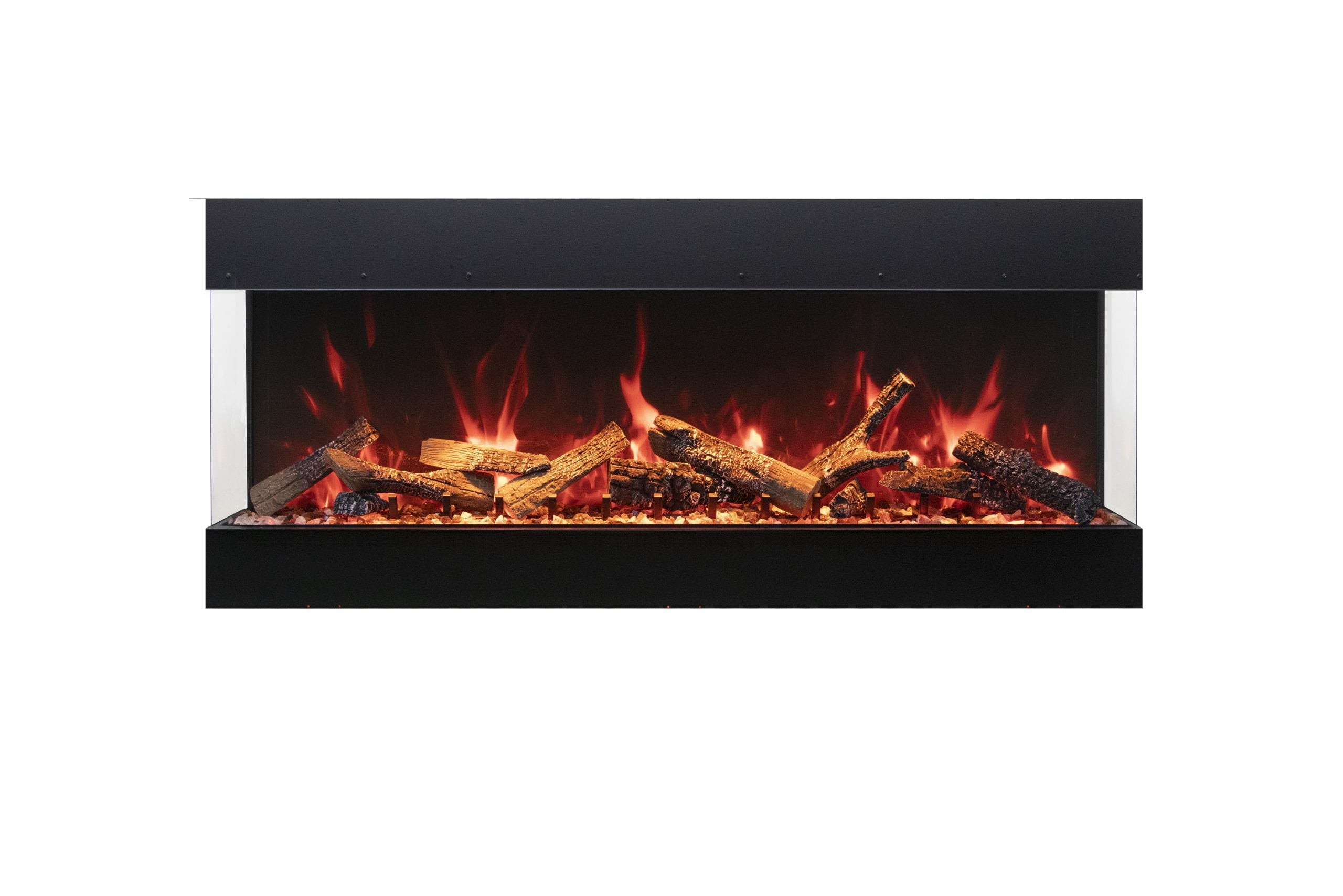 Tru View Bespoke - 65" Indoor / Outdoor 3 Sided Electric Fireplace Featuring a 20" Height, WiFi Compatibility, Bluetooth Connectivity, Multi Function Remote, and a Selection of Media Options