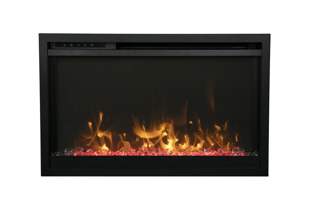 Traditional Xtraslim Smart Electric 30" WiFi Enabled Fireplace, Featuring a Multi Function Remote Control, Multi Flame Speeds and Clear Glass Media