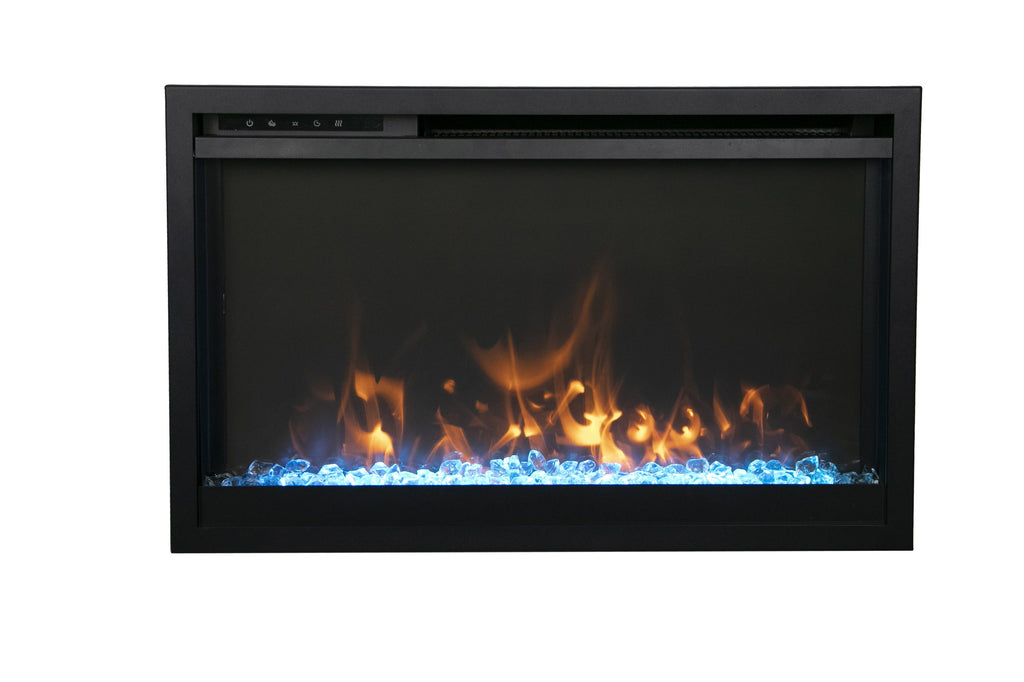 Traditional Xtraslim Smart Electric 30" WiFi Enabled Fireplace, Featuring a Multi Function Remote Control, Multi Flame Speeds and Clear Glass Media