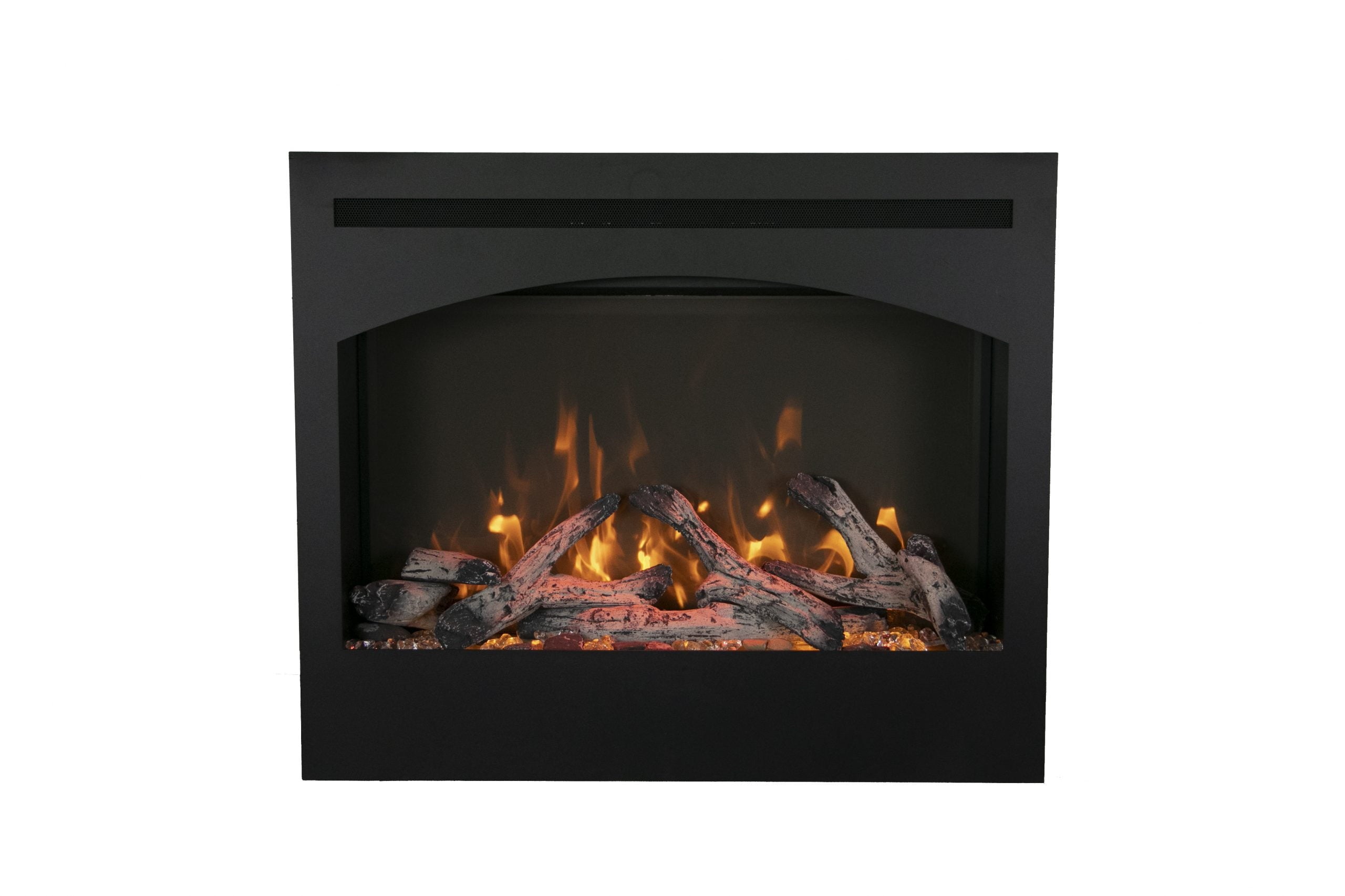 31" Zero Clearance Electric Fireplace with a 6 Piece Log Set Included