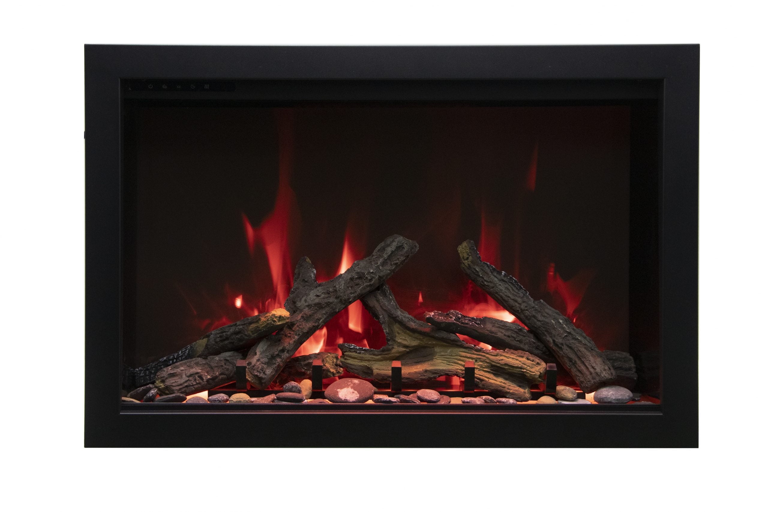 Traditional Lumina 26" Indoor Outdoor Smart Electric Fireplace, WiFi Enabled, Programable Remote Control, Multi Flame Speeds, Comes with Real Glass and Oak Log Set