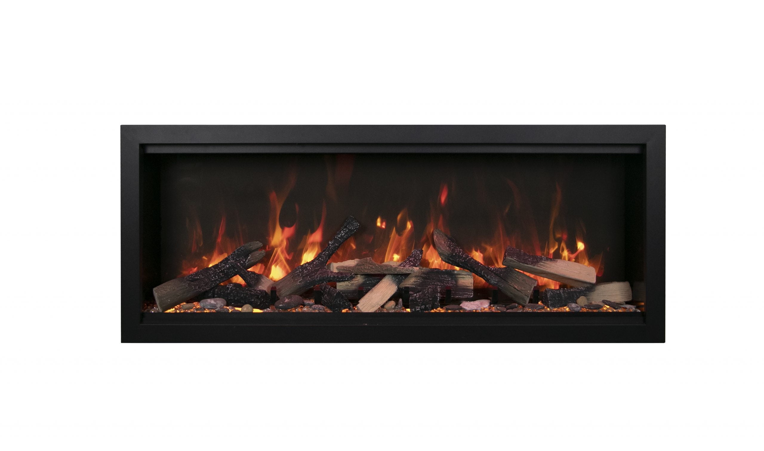 Symmetry Xtra Tall Smart Electric  100" Indoor / Outdoor WiFi Enabled Fireplace, Featuring a MultiFunction Remote Control , Multi Speed Flame Motor, and a Selection of Media Options