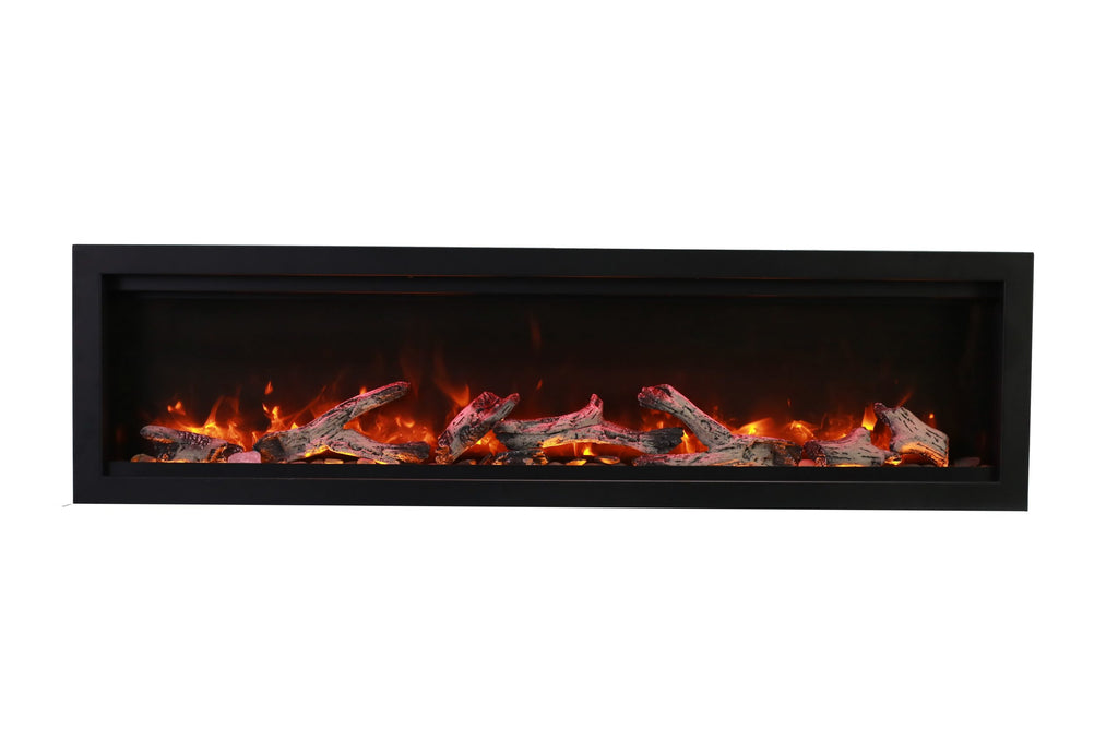 Symmetry Bespoke - 60" Indoor / Outdoor Electric Built In Fireplace featuring, WiFi Compatibilty & Bluetooth Connectivity, MultiFunction Remote, and a Selection of Media Options