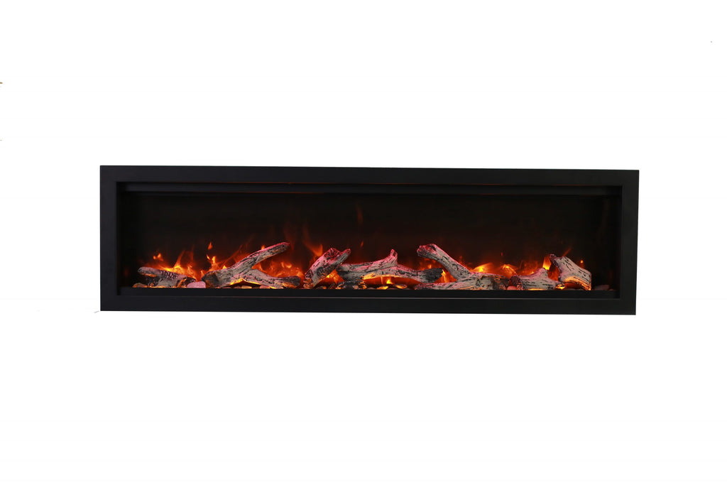 Symmetry Bespoke - 100" Indoor / Outdoor Electric Built In Fireplace featuring, WiFi Compatibilty & Bluetooth Connectivity, MultiFunction Remote, and a Selection of Media Options
