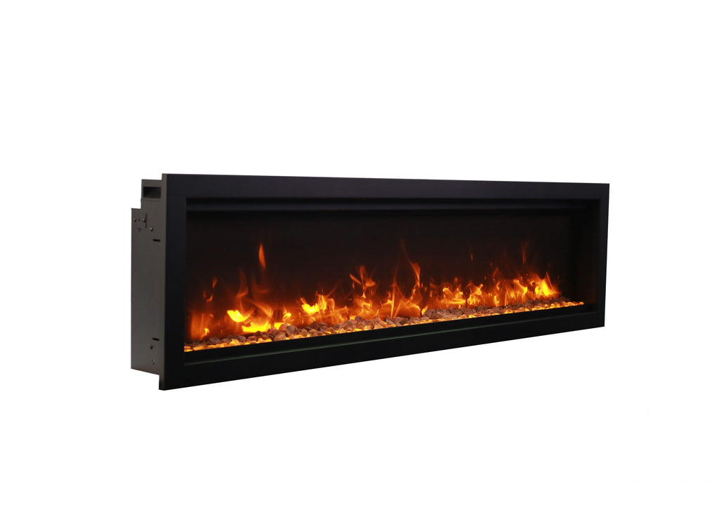Symmetry Bespoke - 60" Indoor / Outdoor Electric Built In Fireplace featuring, WiFi Compatibilty & Bluetooth Connectivity, MultiFunction Remote, and a Selection of Media Options