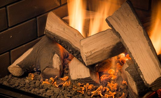 30" Natural Gas Deluxe Direct vent insert w/ Ceramic Brick Panels & Log set