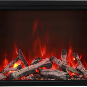 CLASSIC Lumina 48" Indoor Outdoor Smart Electric Fireplace, WiFi Enabled, Programable Remote Control, Multi Flame Speeds, Comes with Real Glass and Oak Log Set