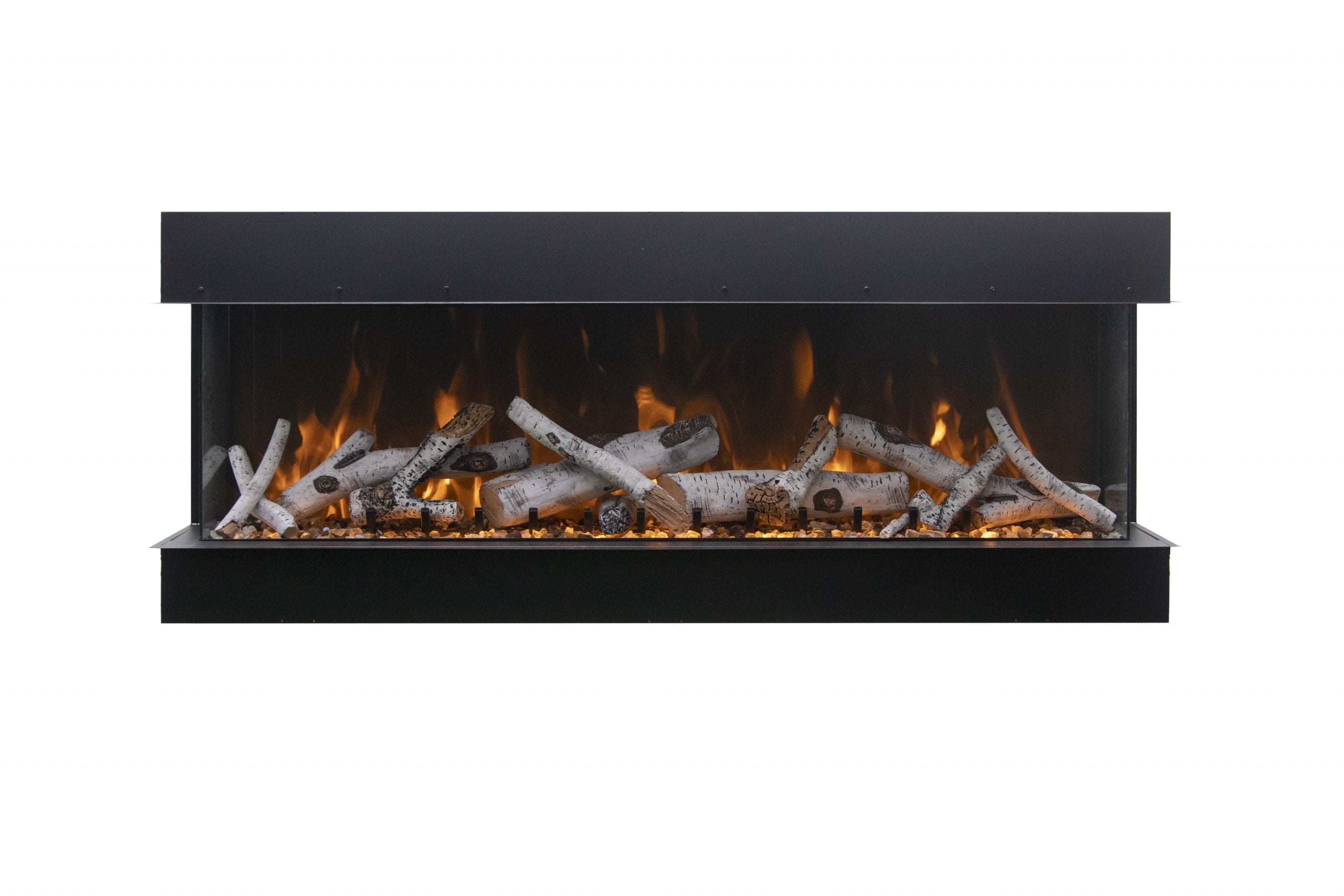 Tru View Deep Smart Electric - 60" Indoor / Outdoor WiFi Enabled 3 Sided Fireplace Featuring a depth of 14 1/4", MultiFunction Remote Control, Multi Speed Flame Motor, and a Selection of Media Options
