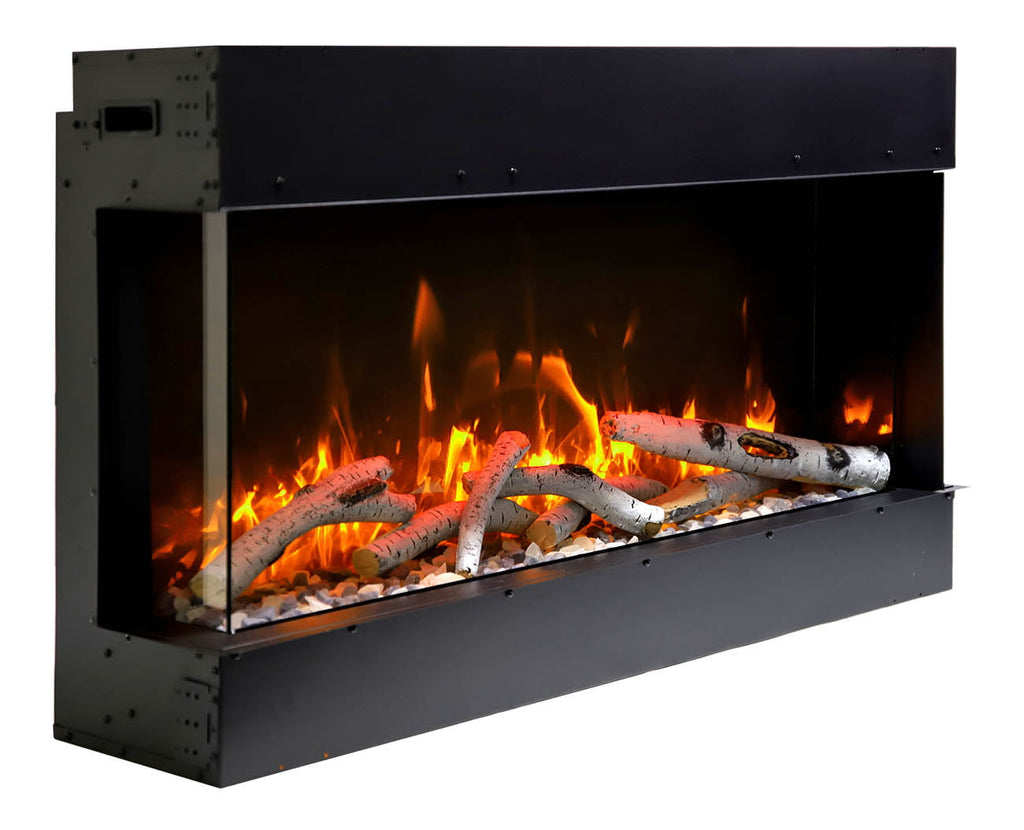 Trv View Slim  - 40" Indoor / Outdoor 3 Sided Electric Fireplace Featuring  10 5/8" Depth