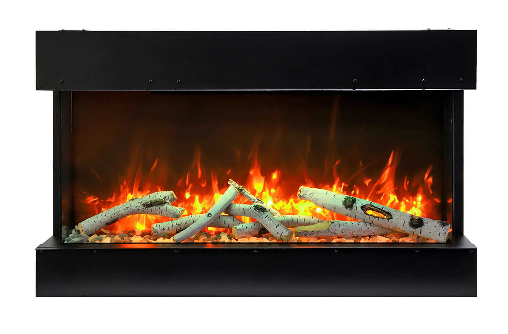 Trv View Slim  - 40" Indoor / Outdoor 3 Sided Electric Fireplace Featuring  10 5/8" Depth