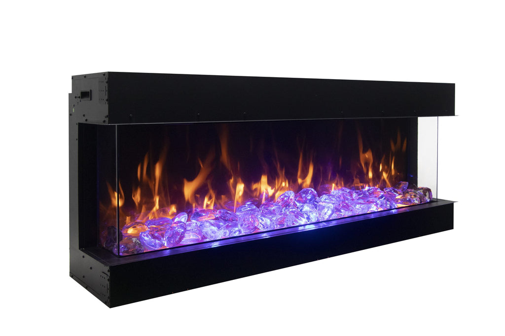 Tru View Deep Smart Electric - 60" Indoor / Outdoor WiFi Enabled 3 Sided Fireplace Featuring a depth of 14 1/4", MultiFunction Remote Control, Multi Speed Flame Motor, and a Selection of Media Options