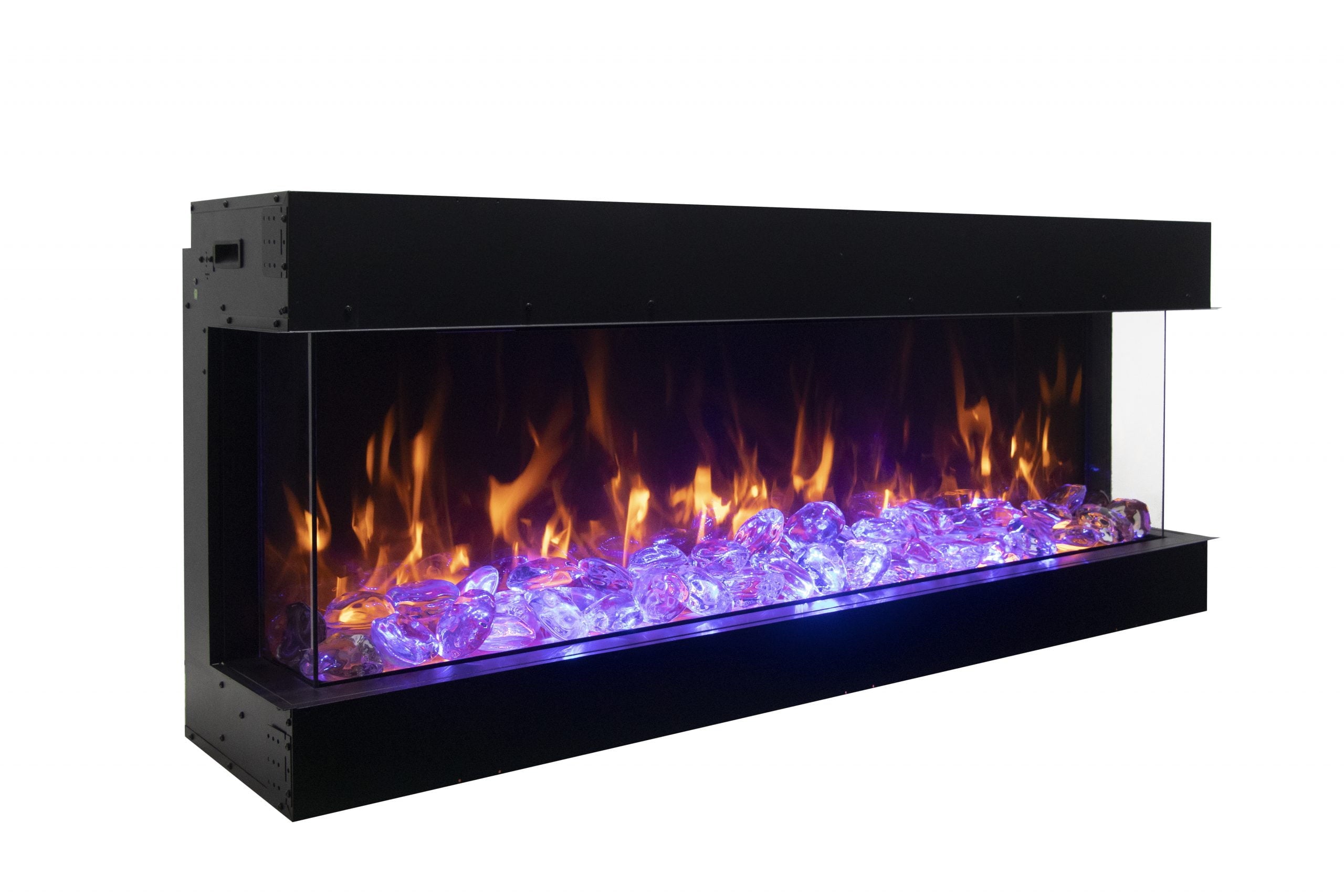 Tru View Deep Smart Electric - 60" Indoor / Outdoor WiFi Enabled 3 Sided Fireplace Featuring a depth of 14 1/4", MultiFunction Remote Control, Multi Speed Flame Motor, and a Selection of Media Options