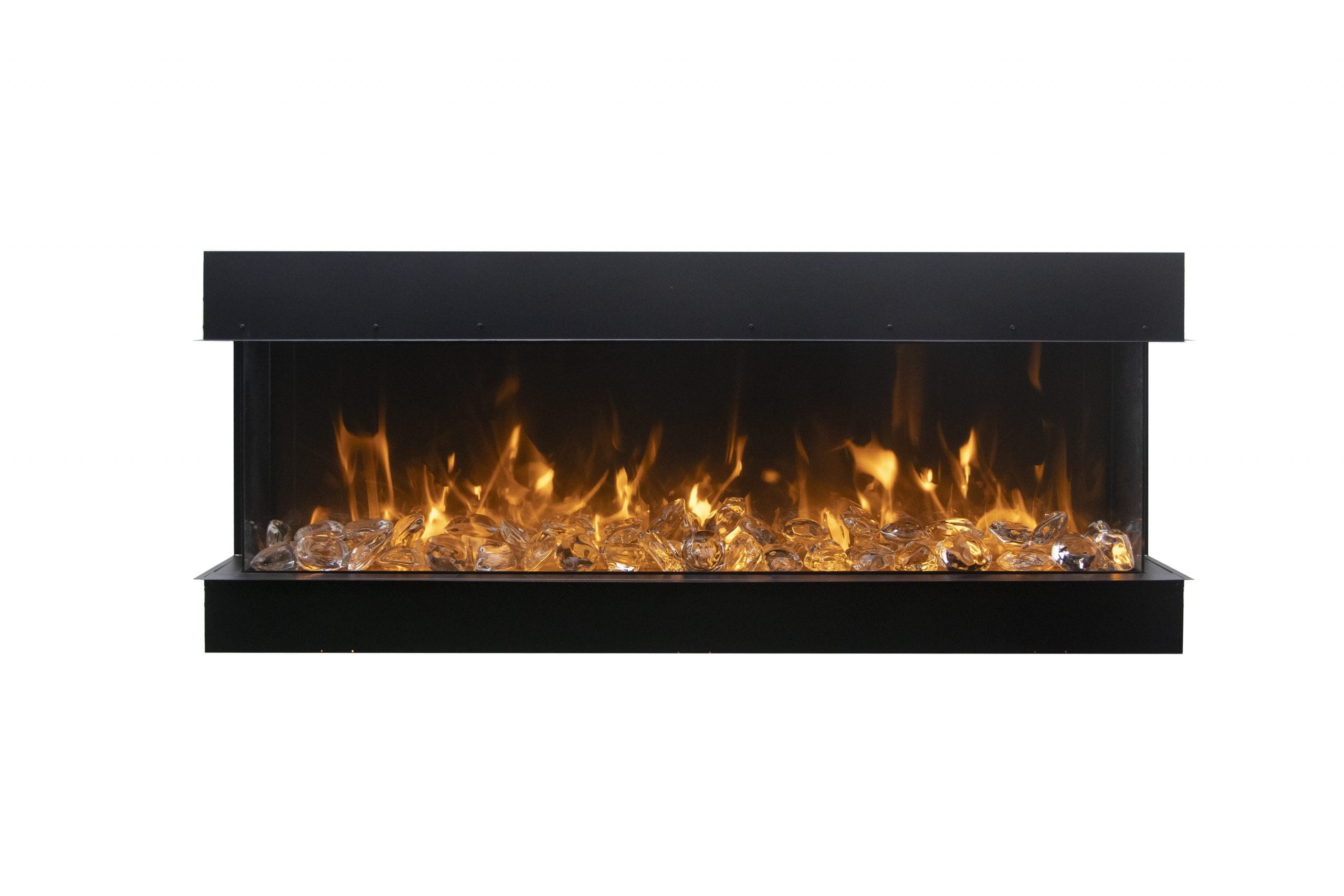 Tru View Deep Smart Electric - 72" Indoor / Outdoor WiFi Enabled 3 Sided Fireplace Featuring a depth of 14 1/4", MultiFunction Remote Control, Multi Speed Flame Motor, and a Selection of Media Options