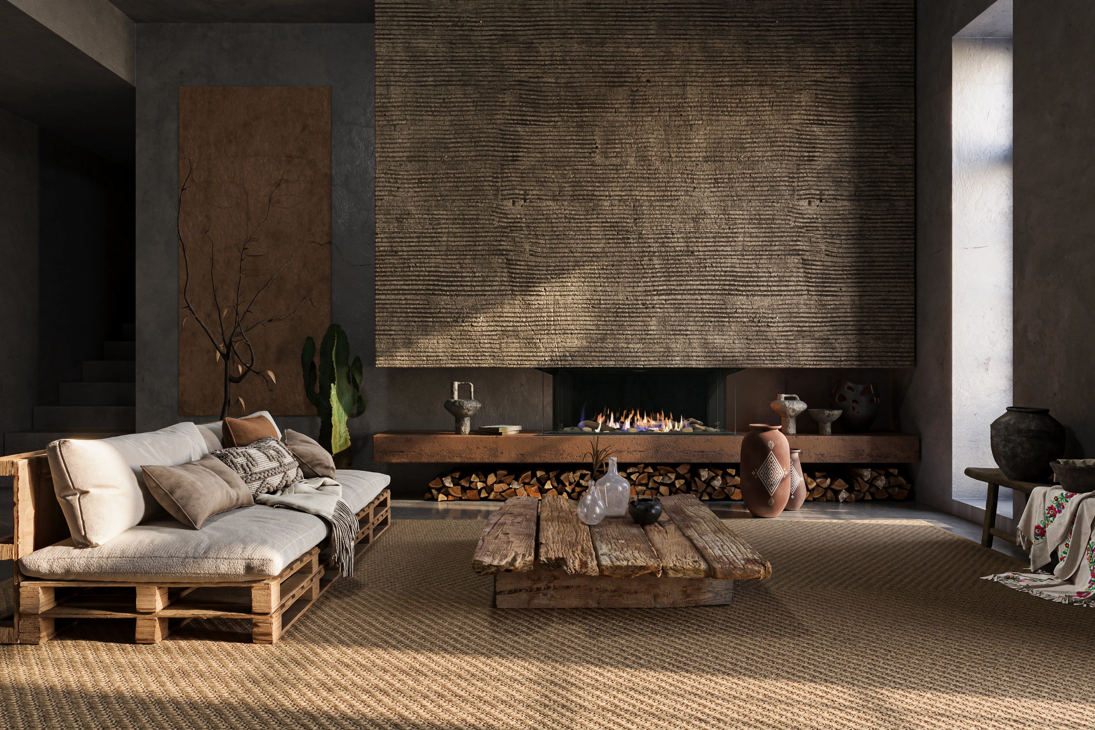 38" Three Sided Natural Gas or Liquid Propane Gas Fireplace