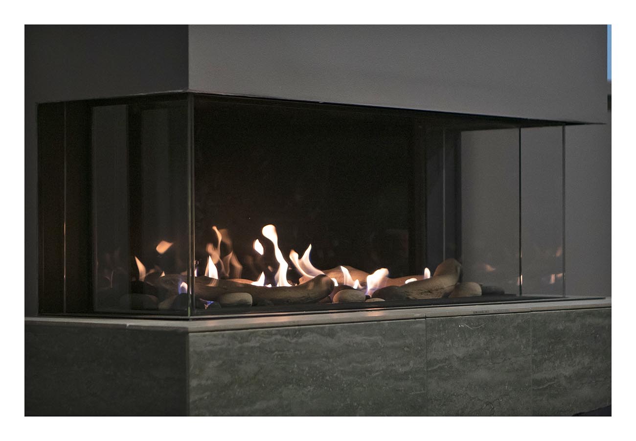 58" Three Sided Natural Gas or Liquid Propane Gas Fireplace