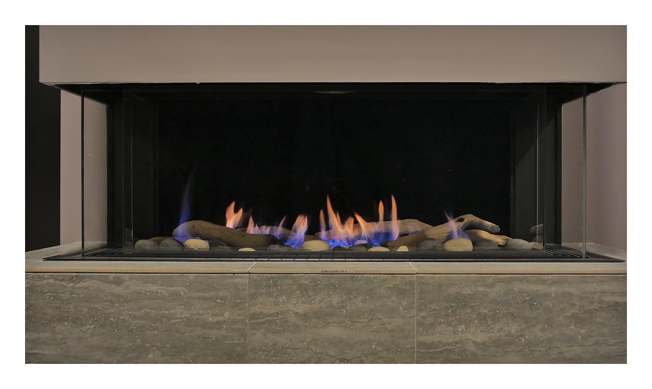 38" Three Sided Natural Gas or Liquid Propane Gas Fireplace