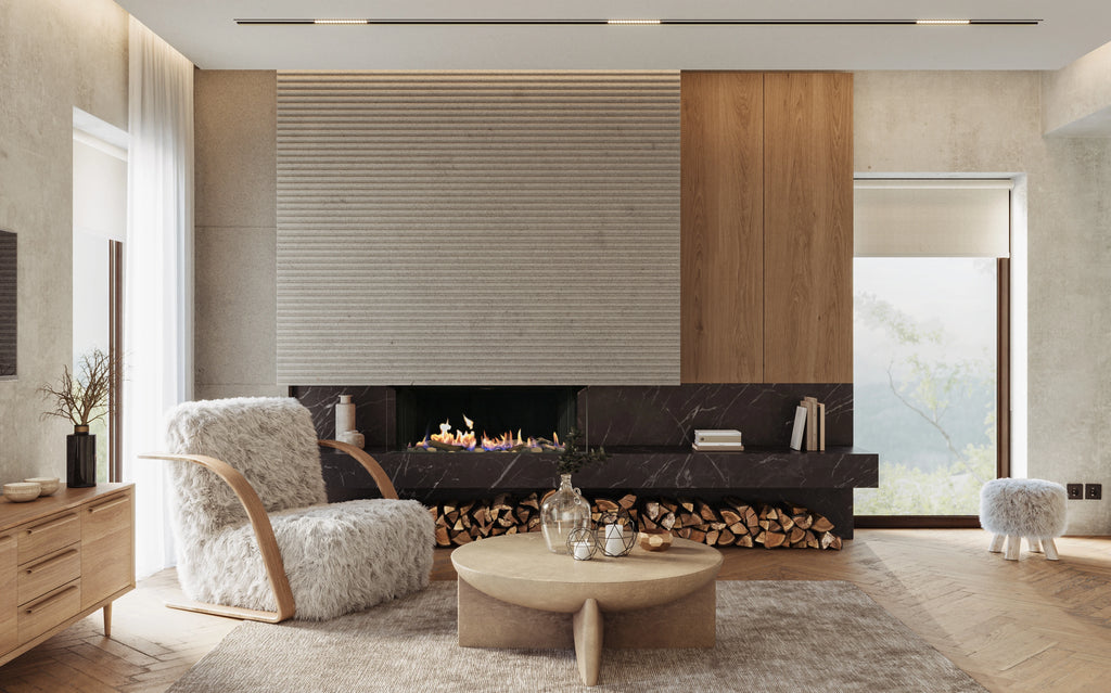 38" Three Sided Natural Gas or Liquid Propane Gas Fireplace