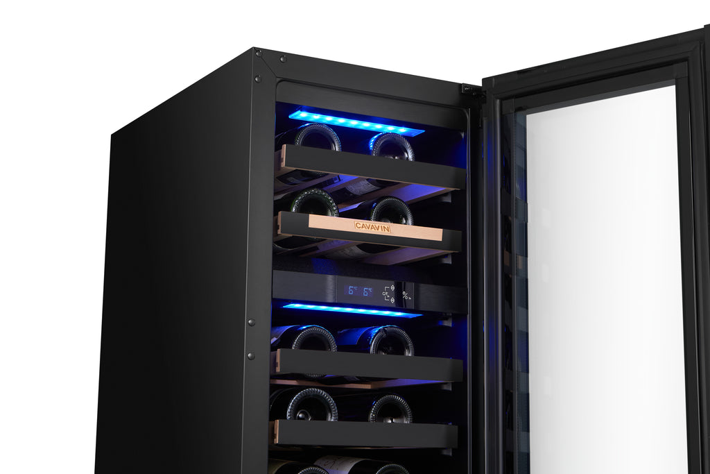 Cavavin Vinoa V-024WDZFGB – 24-Bottle Wine Cellar (Black Full Glass)