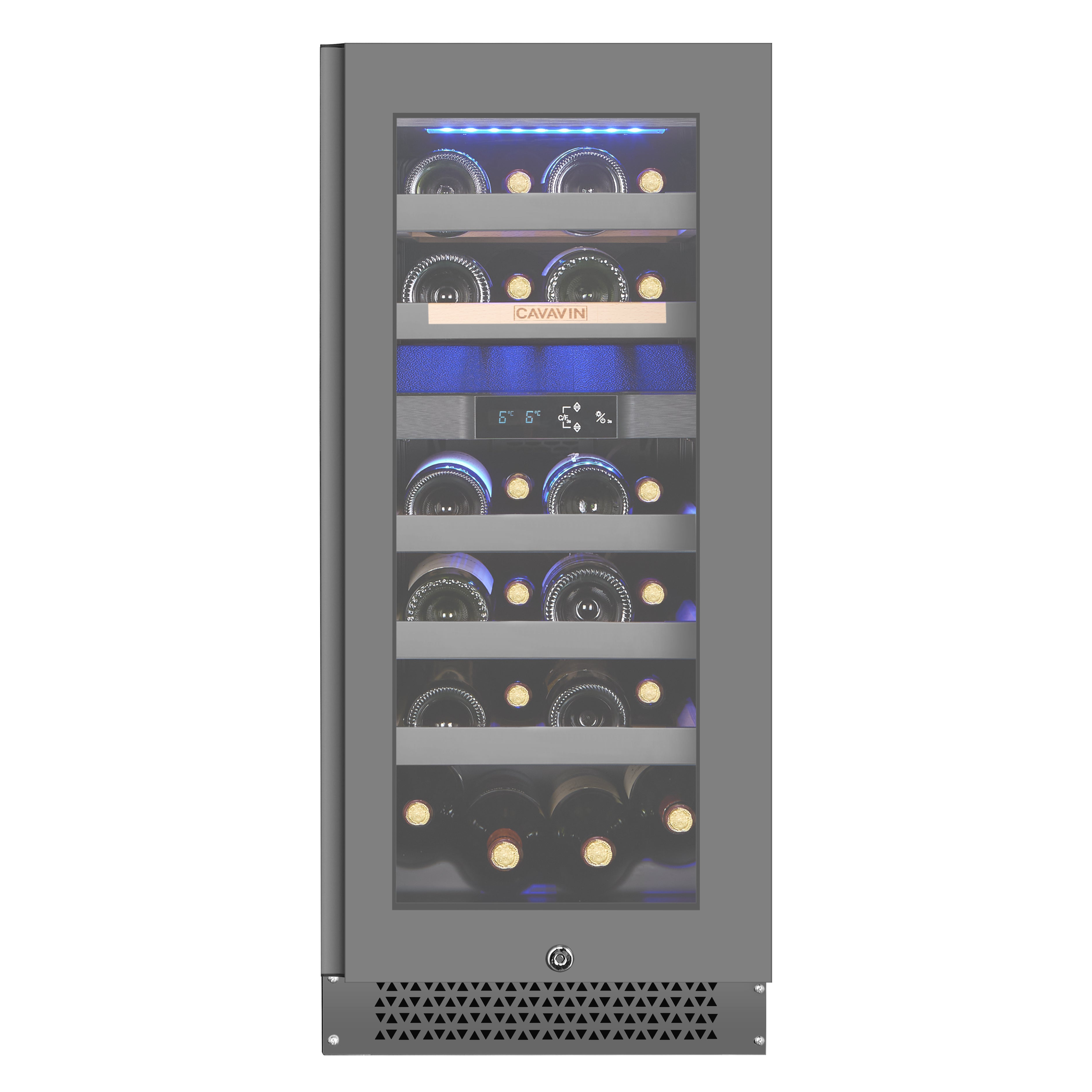 Cavavin Vinoa V-024WDZFGG – 24-Bottle Wine Cellar (Grey Full Glass)