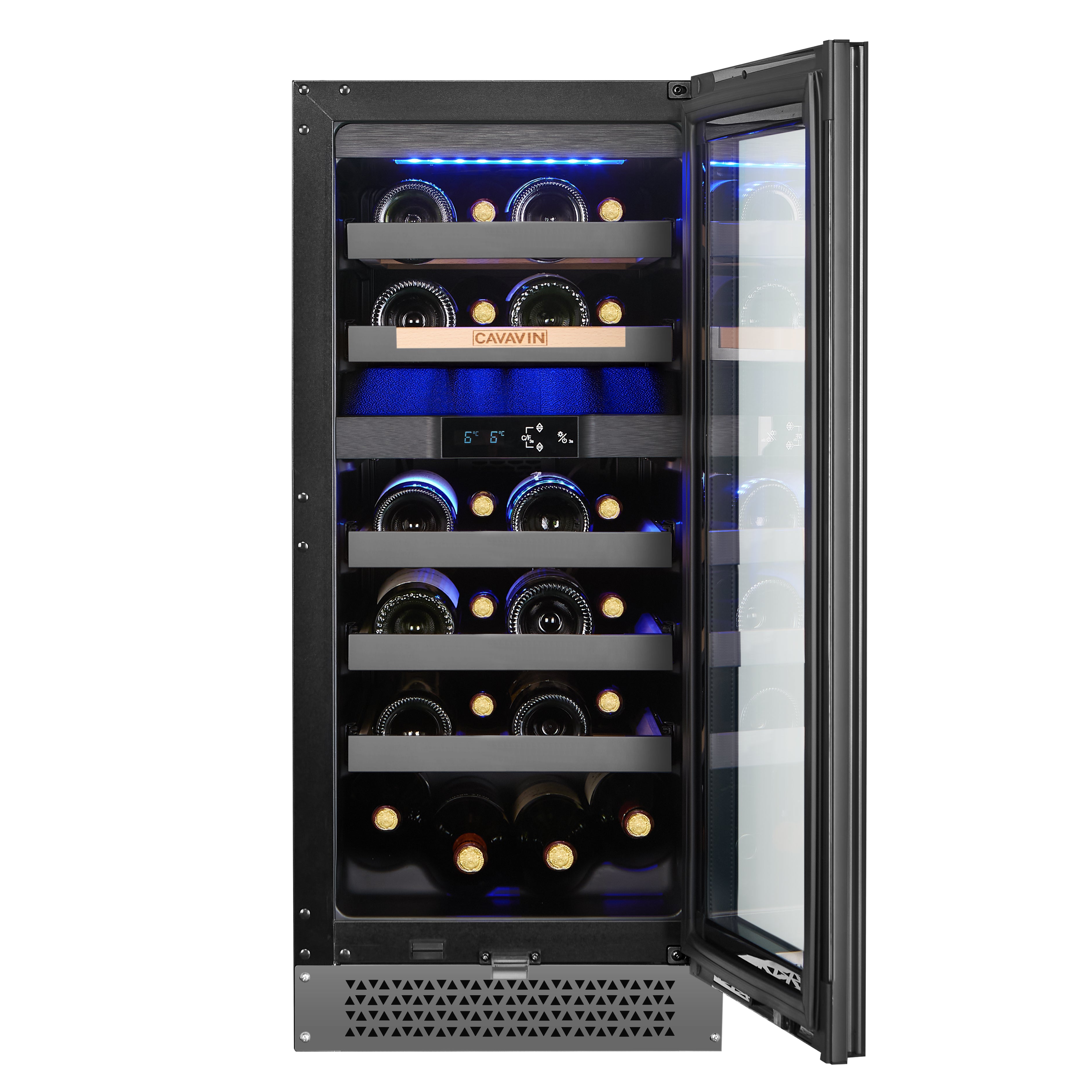 Cavavin Vinoa V-024WDZFGG – 24-Bottle Wine Cellar (Grey Full Glass)
