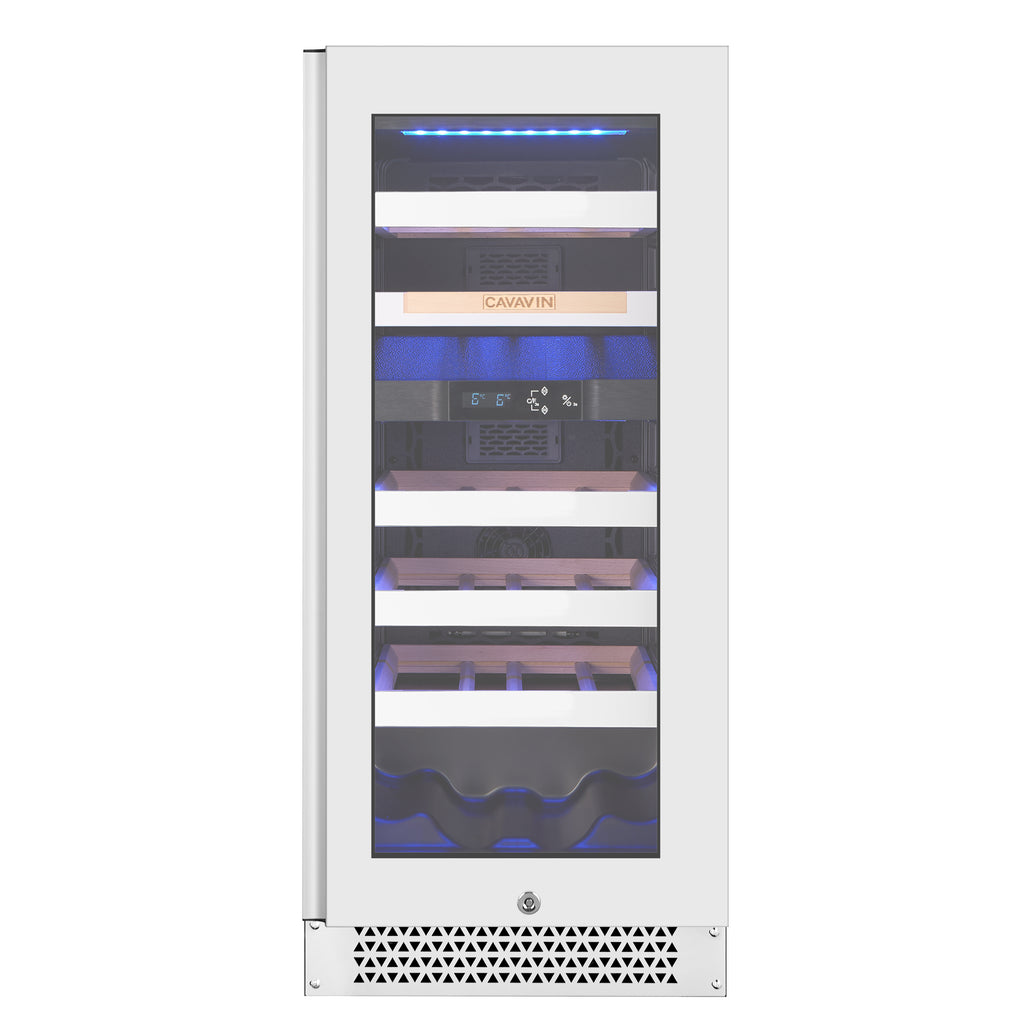 Cavavin Vinoa V-024WDZFGW – 24-Bottle Wine Cellar (White Full Glass)